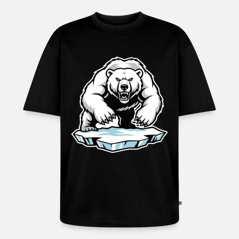 Arktischer Eisbär Maskottchen Maskottchen Bär - Unisex Premium Oversized Bio T-Shirt - Schwarz