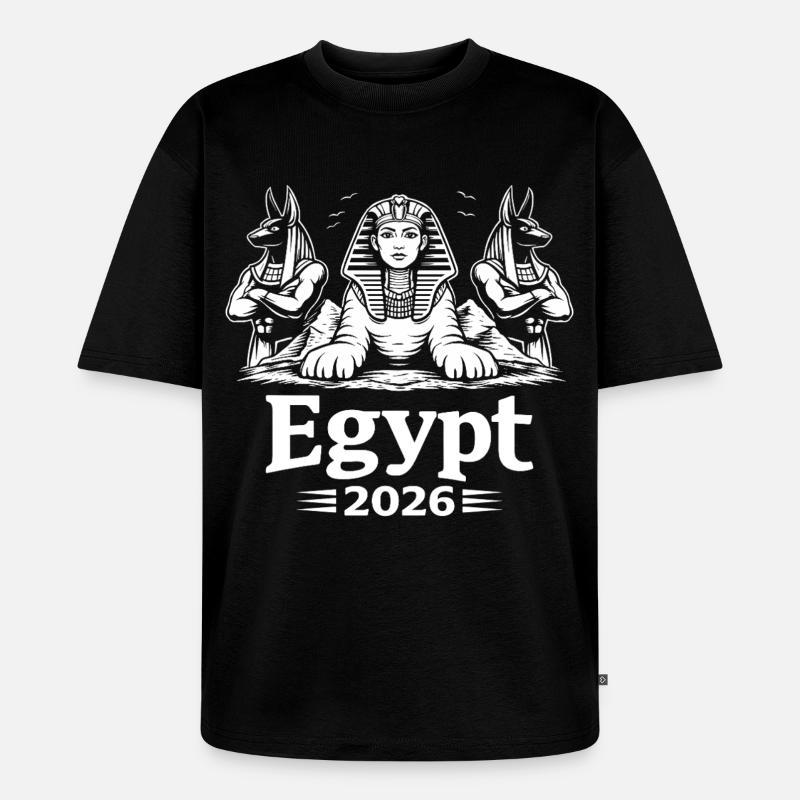 Sphinx Kleopatra Anubis Egypt 2026 Mystik - Unisex Premium Oversized Bio T-Shirt - Schwarz