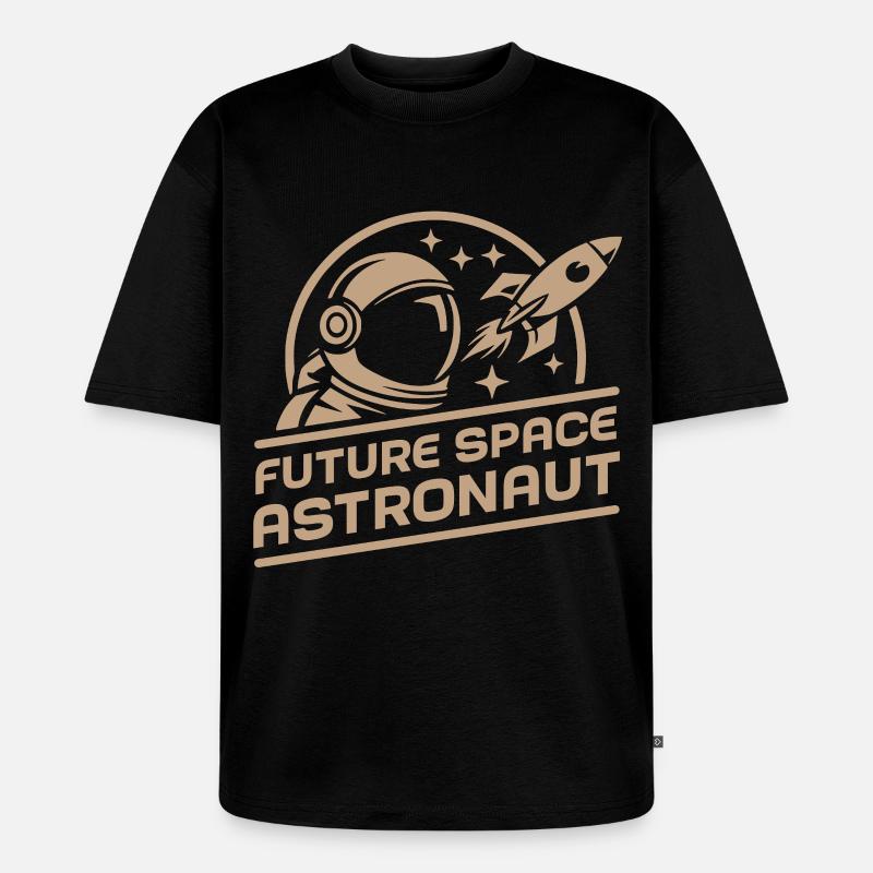 Future astronaute spatial : aventure rétro spatiale - T-shirt Premium bio oversize Unisexe - noir