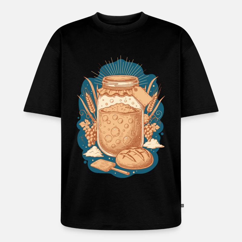 Sauerteigbrot Backbäcker Sauerteigstarter - Unisex Premium Oversized Bio T-Shirt - Schwarz