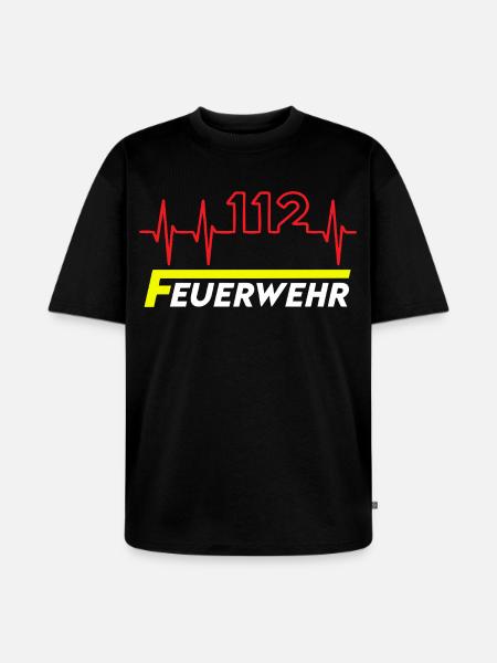 Feuewehr 112 - Unisex Premium Oversized Bio T-Shirt - Schwarz