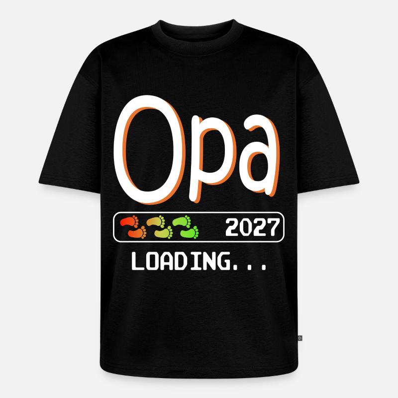Werdender Opa 2027 loading zukünftiger Großvater - Unisex Premium Oversized Bio T-Shirt - Schwarz