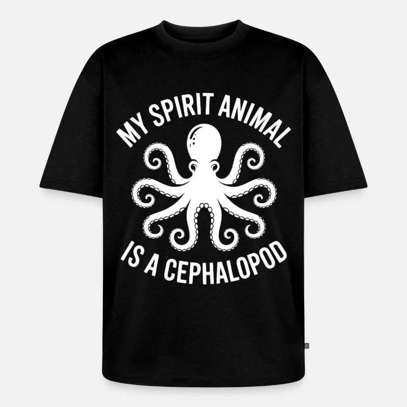 Oktopus Geschenk Idee - Unisex Premium Oversized Bio T-Shirt - Schwarz