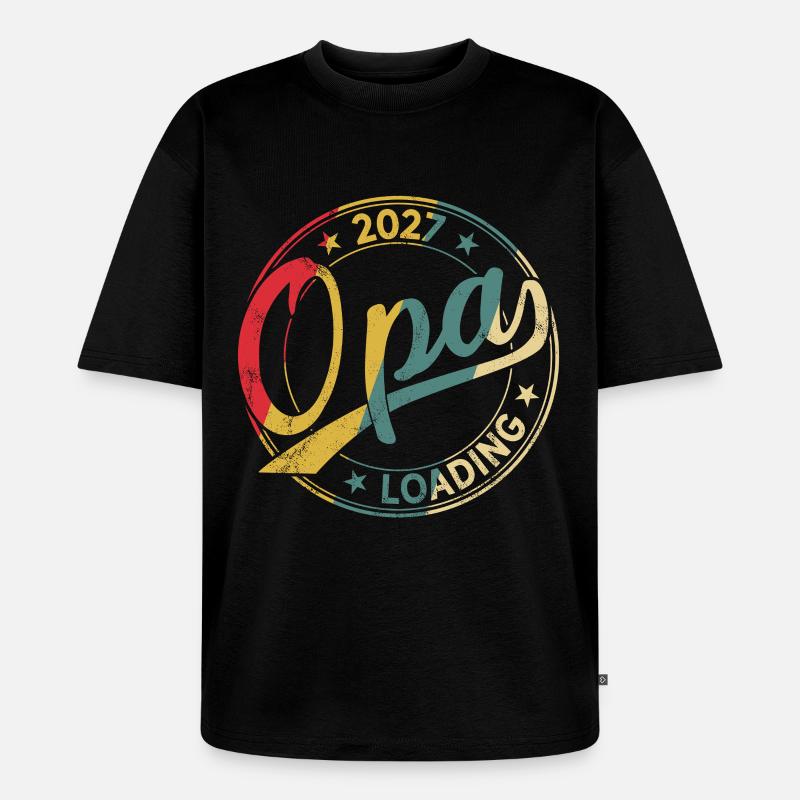 Opa 2027 Loading Werdender Opa 2027 - Unisex Premium Oversized Bio T-Shirt - Schwarz
