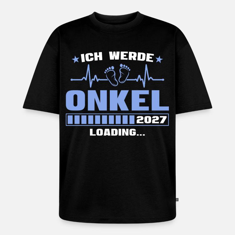 Ich werde Onkel 2027 – Werdender Onkel - Unisex Premium Oversized Bio T-Shirt - Schwarz