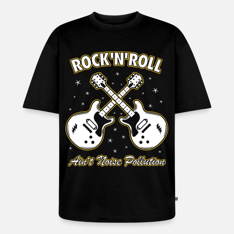 Rock 'n' Roll ist keine Lärmbelastung - Unisex Premium Oversized Bio T-Shirt - Schwarz