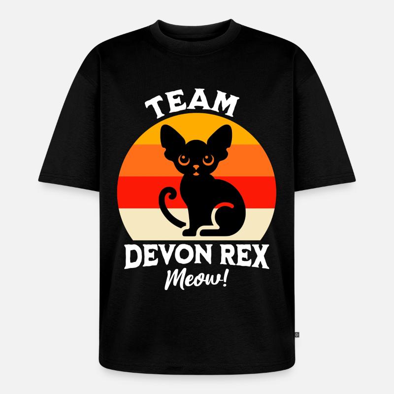 Team Devon Rex - Unisex Premium Oversized Organic T-Shirt - black