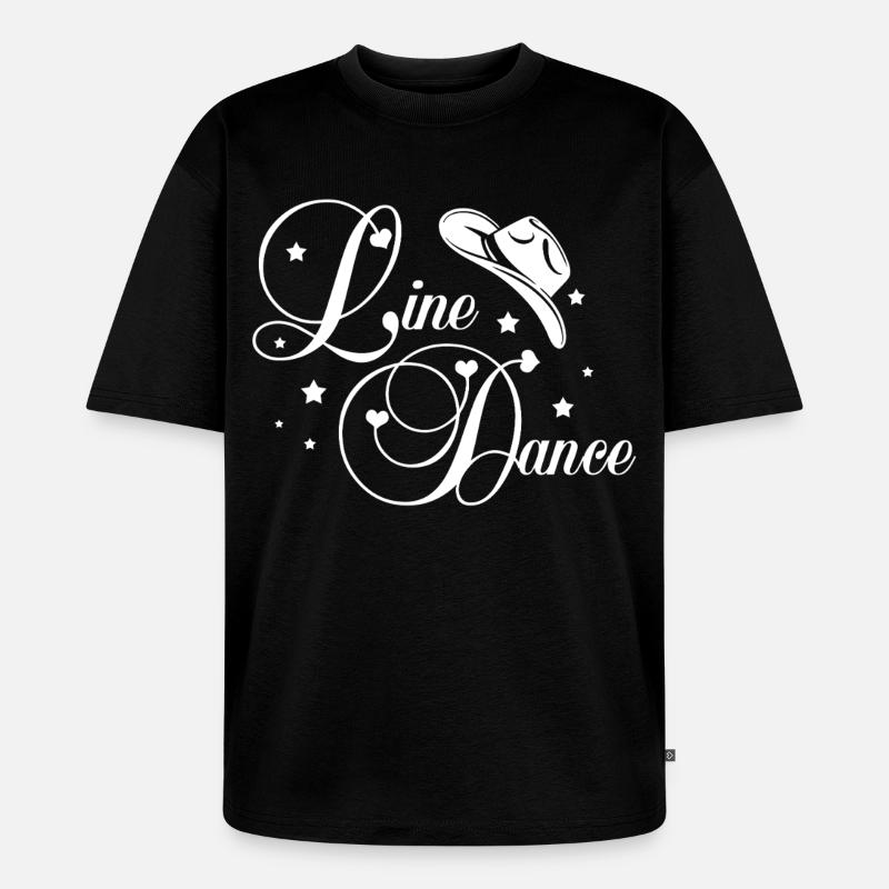 Line Dance Script - Unisex Premium Oversized Organic T-Shirt - black