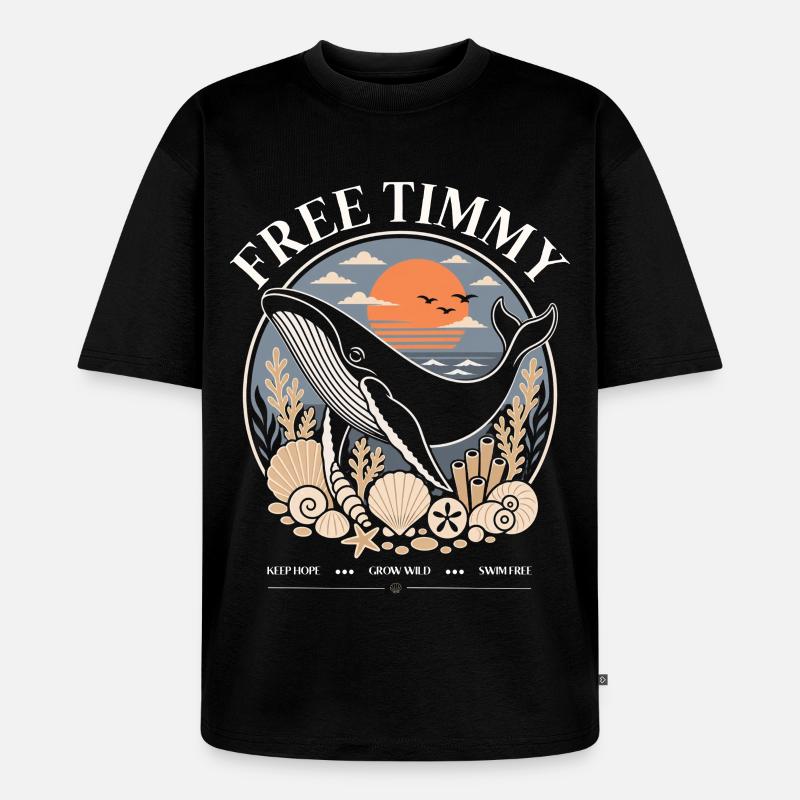Buckelwal Timmy Hope Statement Merch - Unisex Premium Oversized Bio T-Shirt - Schwarz