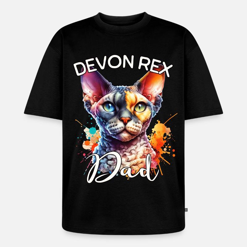 Devon Rex Dad - Unisex Premium Oversized Organic T-Shirt - black