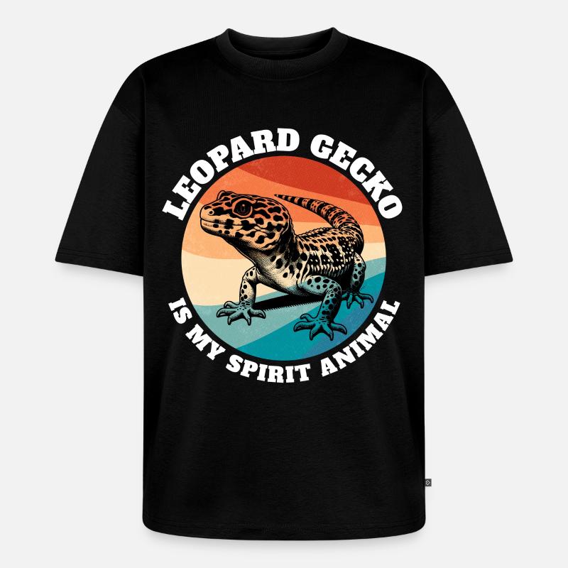 Leopardgecko Sprüche - Unisex Premium Oversized Bio T-Shirt - Schwarz