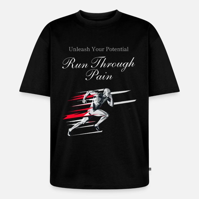 Running Jogging Motivation Sprint Runner Design - Unisex Premium Oversized Bio T-Shirt - Schwarz