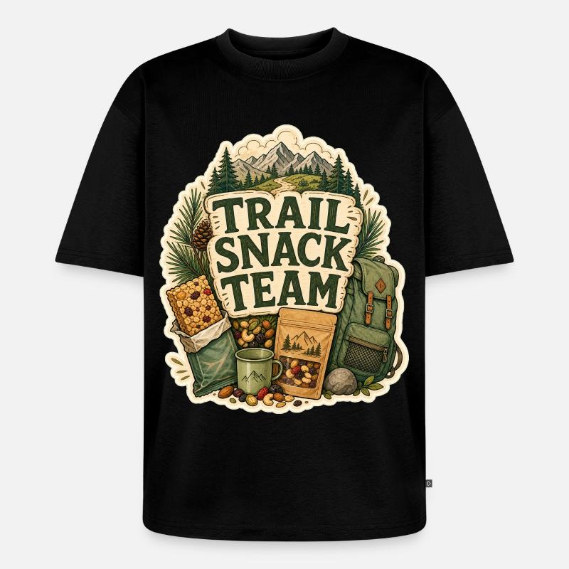 TRAIL SNACK TEAM Snacks - Unisex Premium Oversized Organic T-Shirt - black