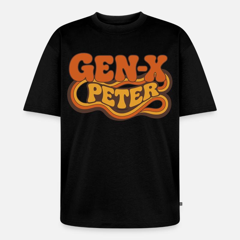 GenX Peter Retro Typography - Unisex Premium Oversized Bio T-Shirt - Schwarz