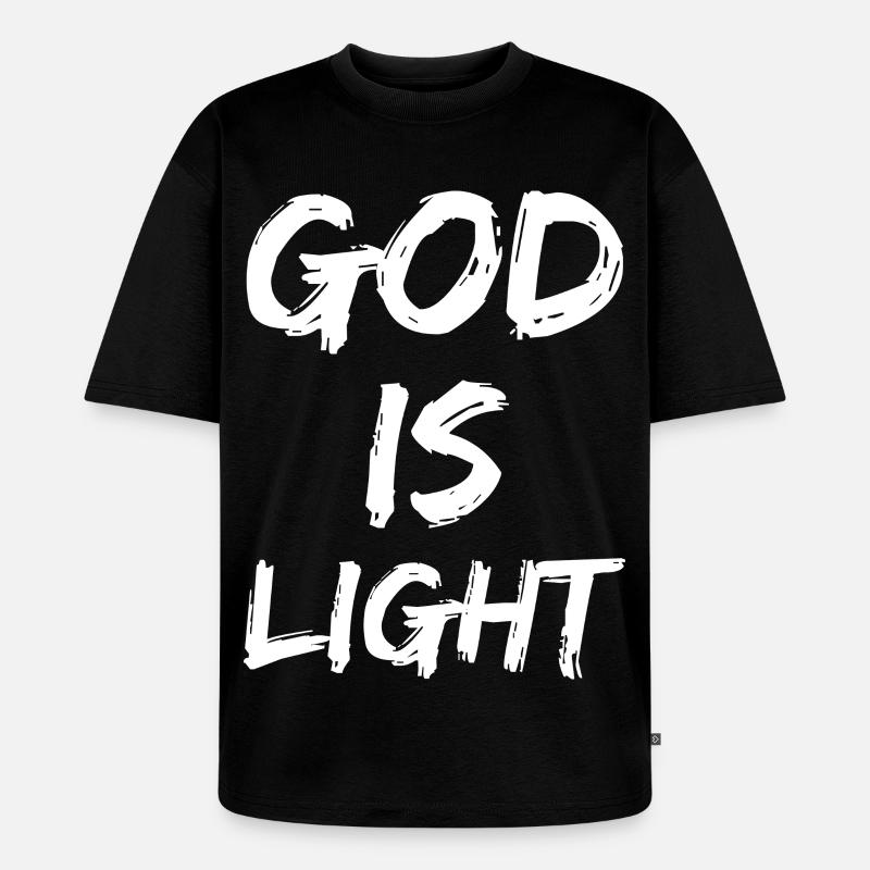 god is light - Unisex Premium Oversized Bio T-Shirt - Schwarz