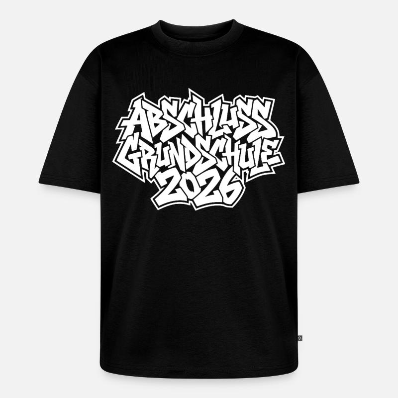 Elementary School Graduation 2026 Graffiti - Unisex Premium Oversized Organic T-Shirt - black
