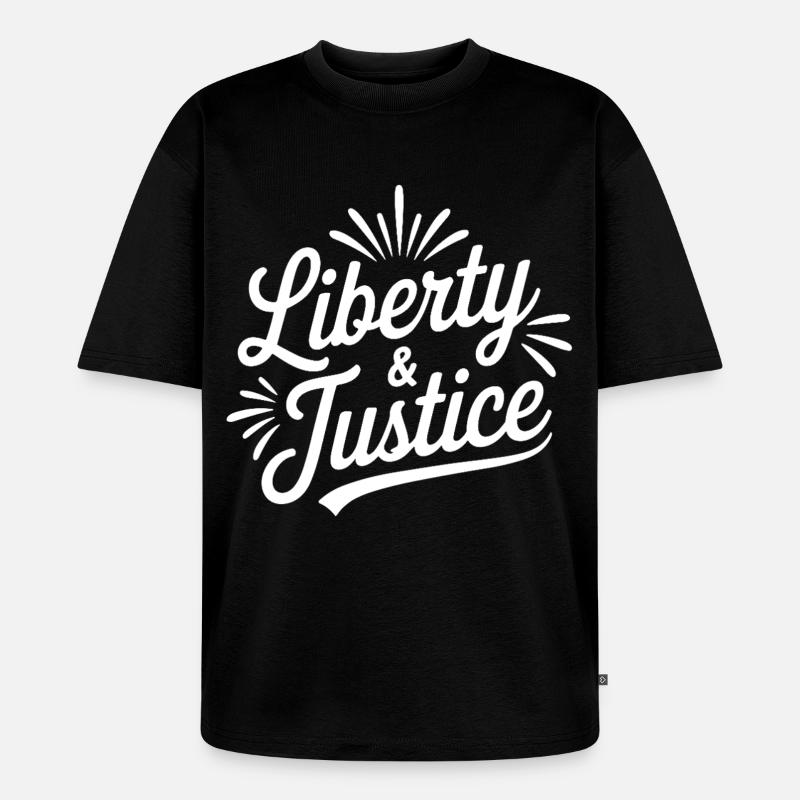 Freiheit & Gerechtigkeit Script - Unisex Premium Oversized Bio T-Shirt - Schwarz