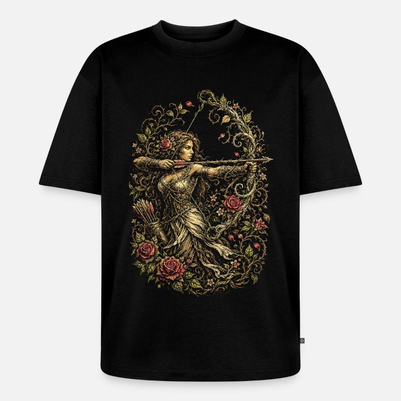 Archer à l’arc - T-shirt Premium bio oversize Unisexe - noir