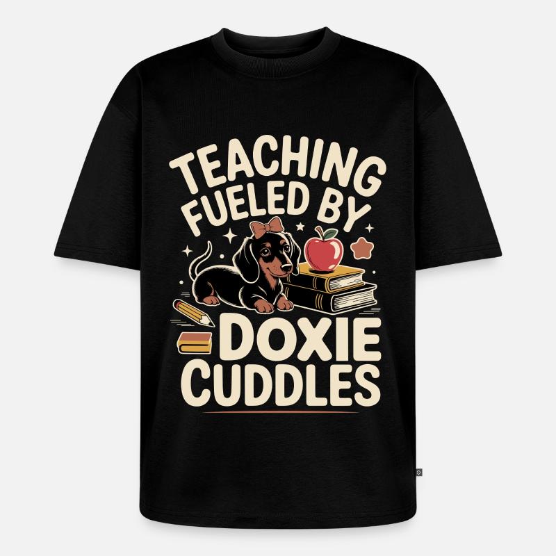 Enseignant teckel - T-shirt Premium bio oversize Unisexe - noir
