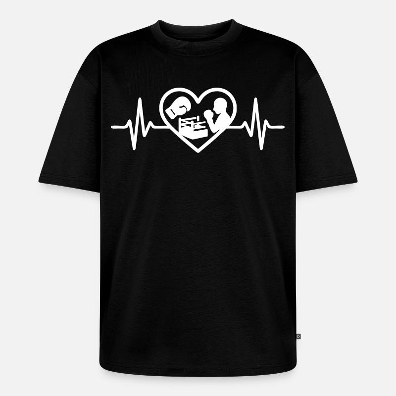 Boxen Herz Handschuh Ring Silhouette - Unisex Premium Oversized Bio T-Shirt - Schwarz