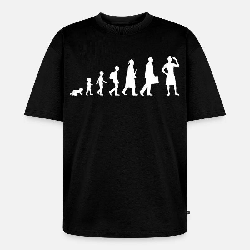 Évolution de la crème glacée - T-shirt Premium bio oversize Unisexe - noir