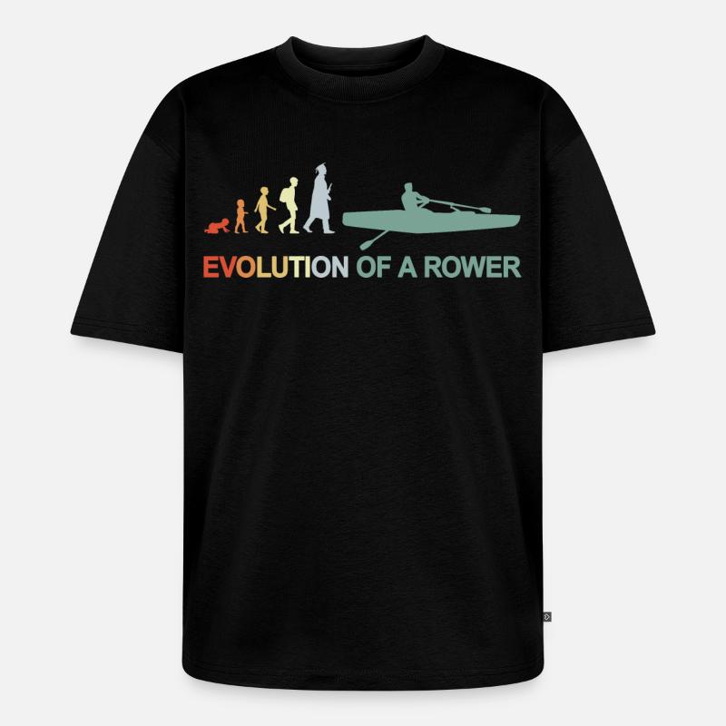 Entwicklung eines Ruderers - Unisex Premium Oversized Bio T-Shirt - Schwarz