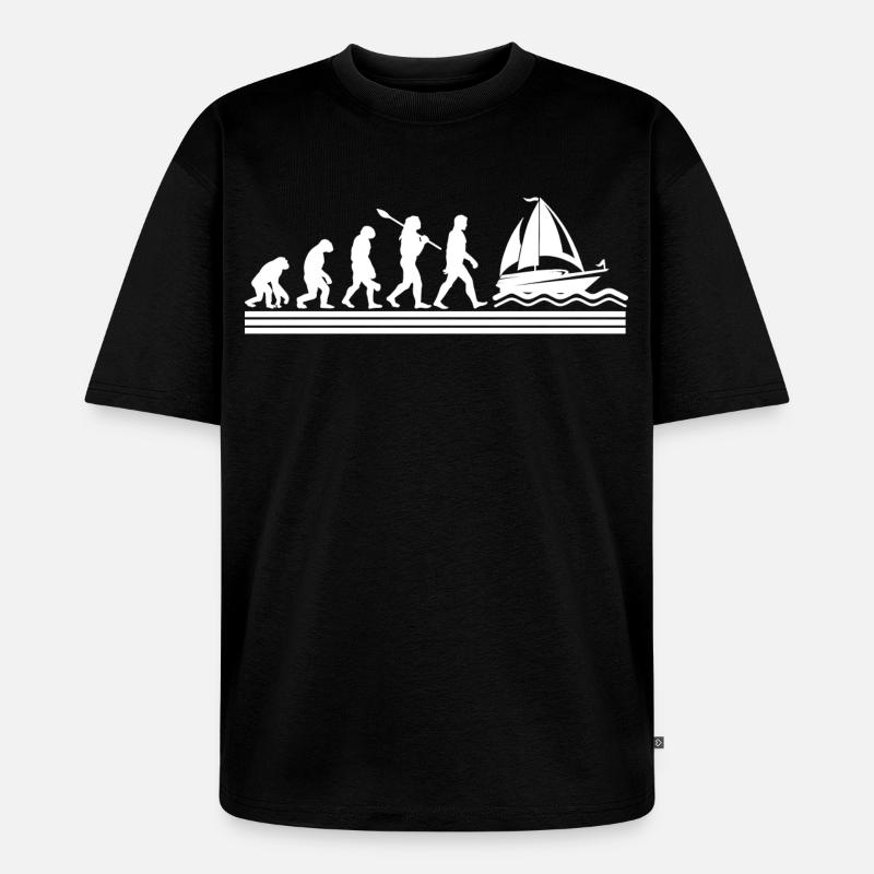 Segeln Segler Segelboot Evolution - Unisex Premium Oversized Bio T-Shirt - Schwarz