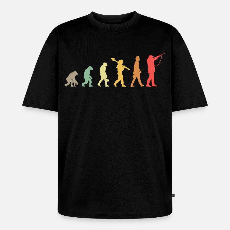 Evolution Hunting Jagd Jäger - Unisex Premium Oversized Bio T-Shirt - Schwarz