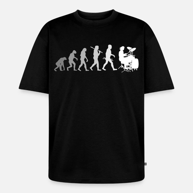Evolution de la chemise Drums Drummer - T-shirt Premium bio oversize Unisexe - noir