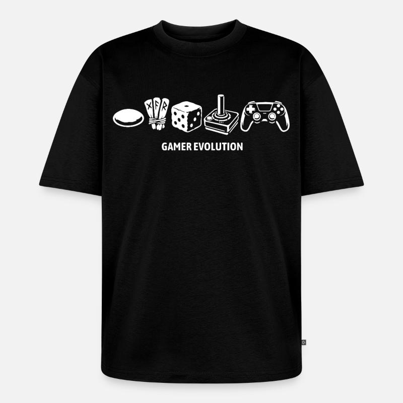 Controller Evolution | Gamer - Unisex Premium Oversized Bio T-Shirt - Schwarz