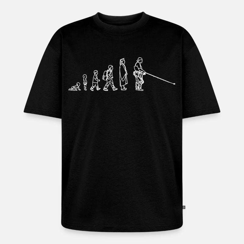 Angeln Evolution - Unisex Premium Oversized Bio T-Shirt - Schwarz