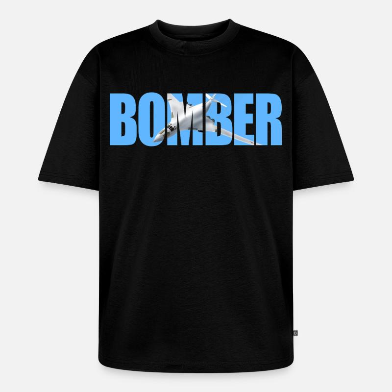 Blouson aviateur Tu-160 - T-shirt Premium bio oversize Unisexe - noir