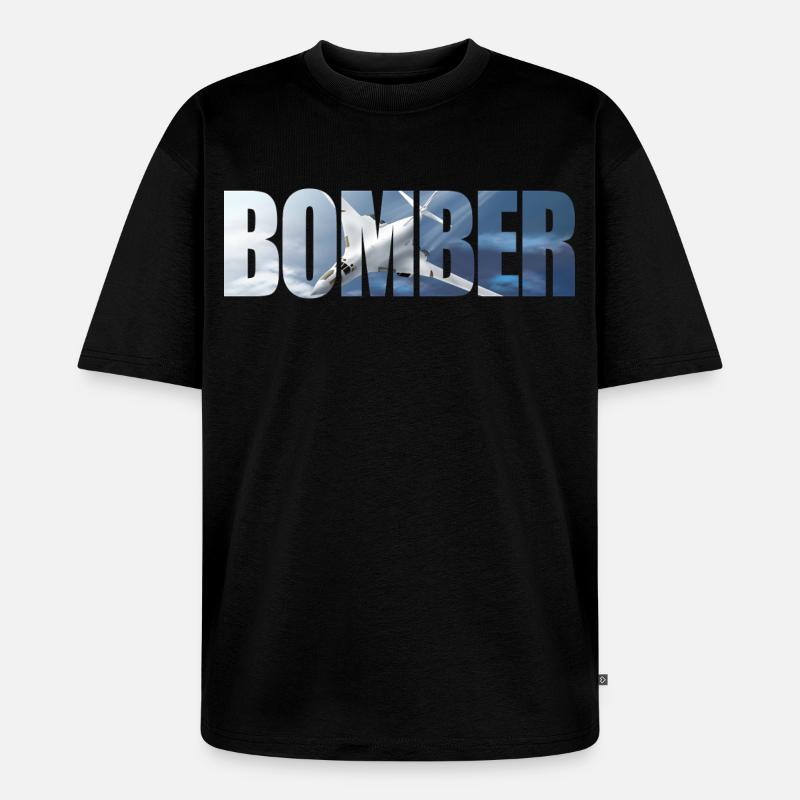 Blouson aviateur Tu-160 - T-shirt Premium bio oversize Unisexe - noir