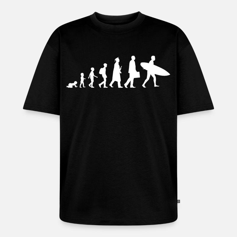 Évolution d’un surfeur - T-shirt Premium bio oversize Unisexe - noir