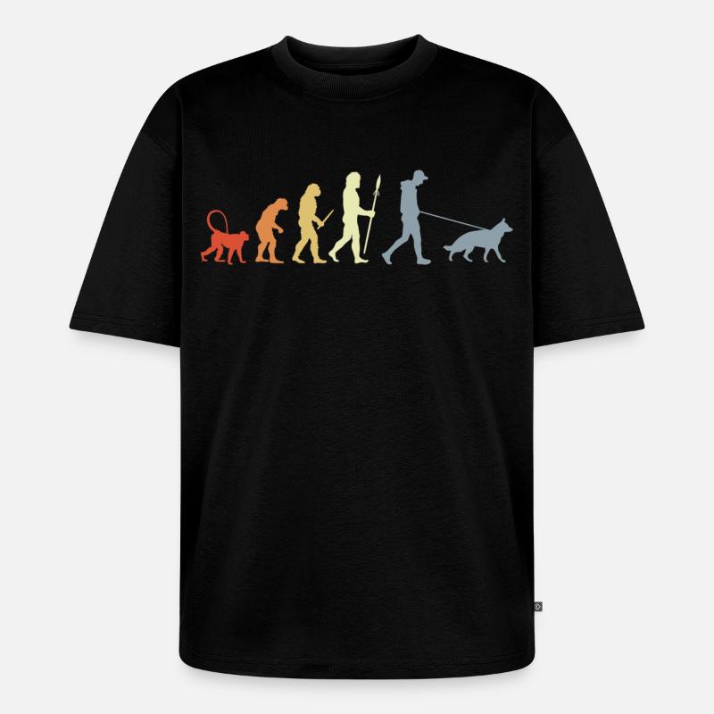 German Shepherd Owner Evolution - Unisex Premium Oversized Organic T-Shirt - black