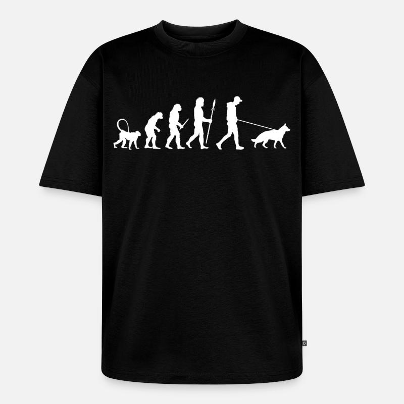 Evolution German Shepherd - Unisex Premium Oversized Organic T-Shirt - black