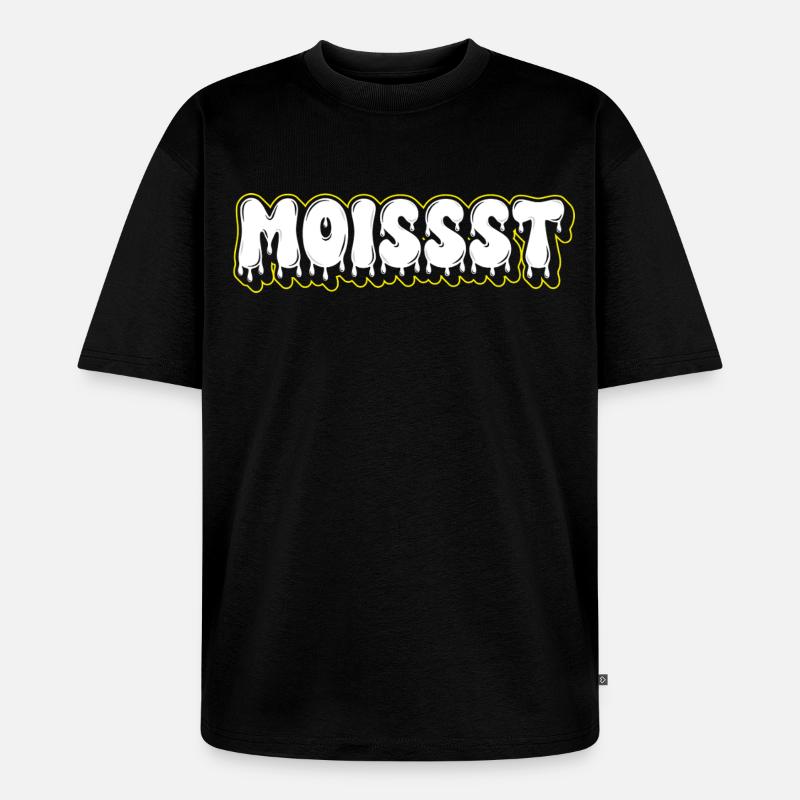 Moist Fat Font Wortzeichen - Unisex Premium Oversized Bio T-Shirt - Schwarz