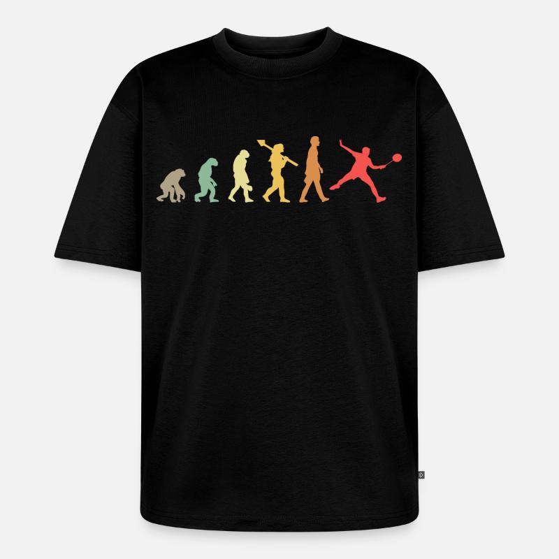 Badminton Evolution - Unisex Premium Oversized Bio T-Shirt - Schwarz