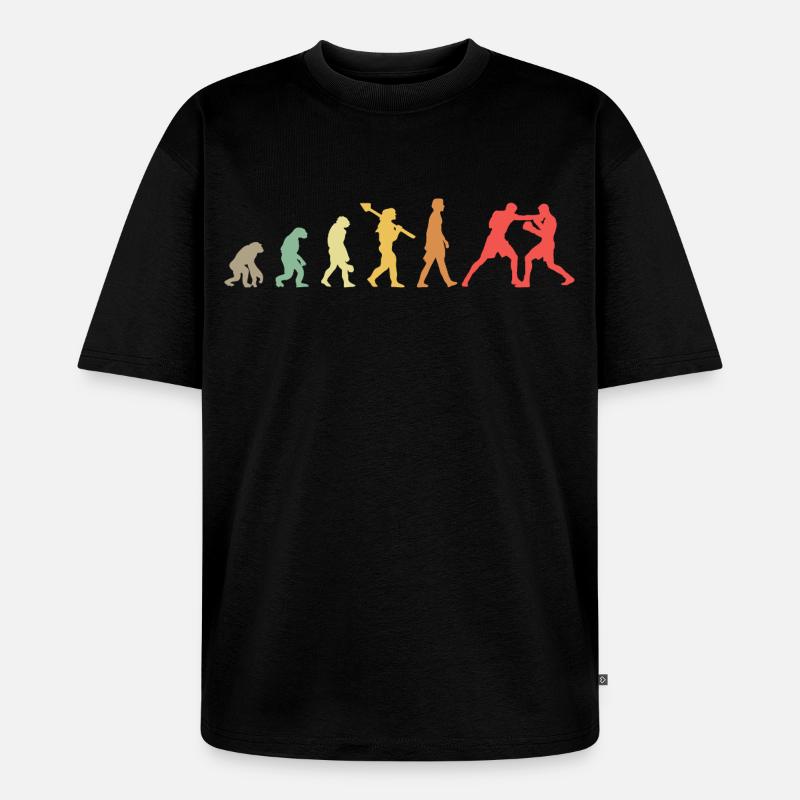 Boxing Evolution Boxing Development Retro - Unisex Premium Oversized Organic T-Shirt - black