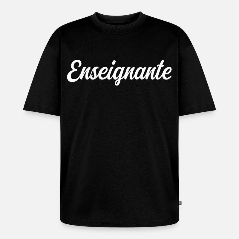 Bester Lehrer der Welt Schulbildung - Unisex Premium Oversized Bio T-Shirt - Schwarz