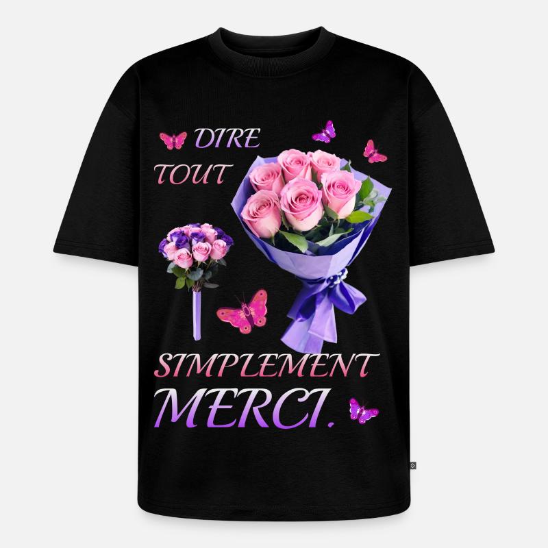 Dites simplement merci. - T-shirt Premium bio oversize Unisexe - noir