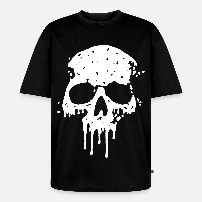 Graffiti Schädel - Unisex Premium Oversized Bio T-Shirt - Schwarz