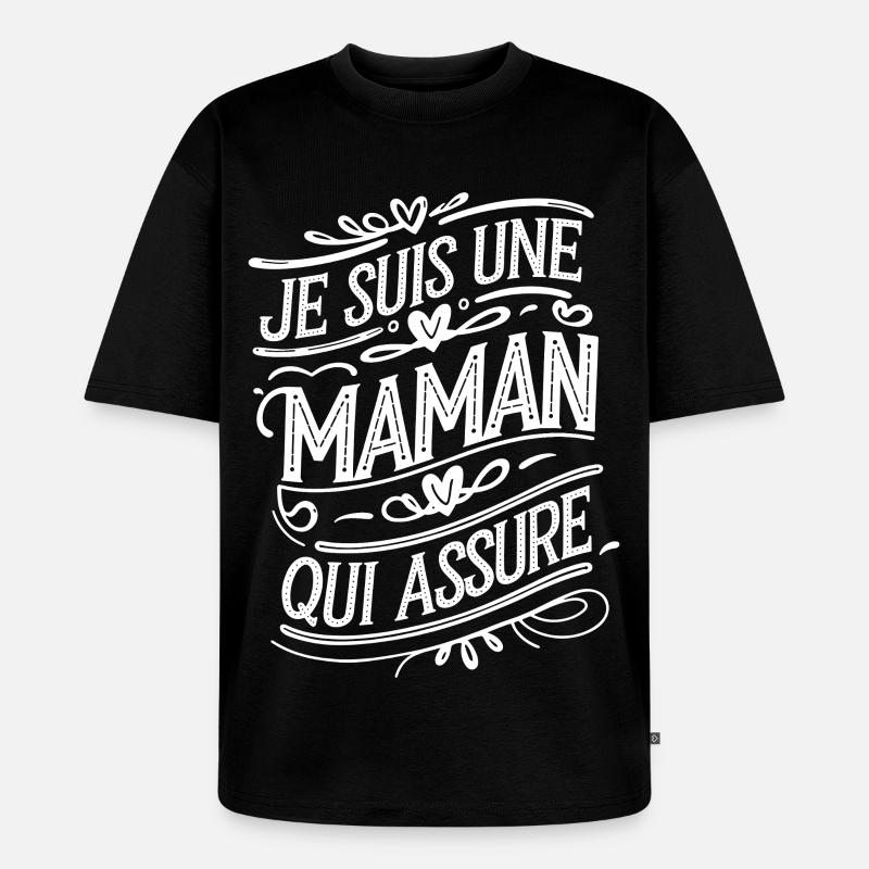 Ich bin eine Mutter, die versichert - Unisex Premium Oversized Bio T-Shirt - Schwarz