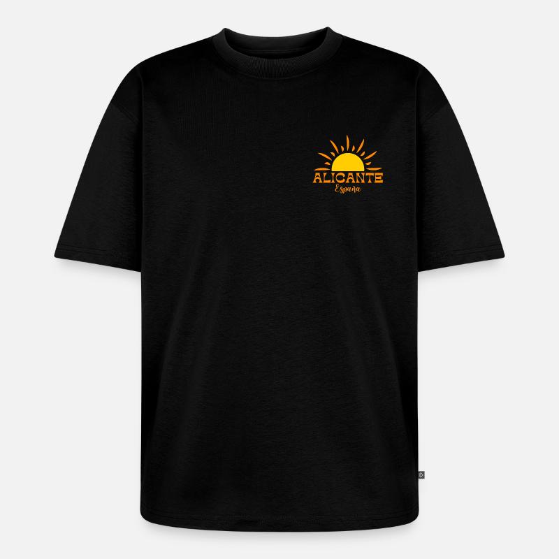 Lebendiger Sunburst Alicante Spanien Design - Unisex Premium Oversized Bio T-Shirt - Schwarz