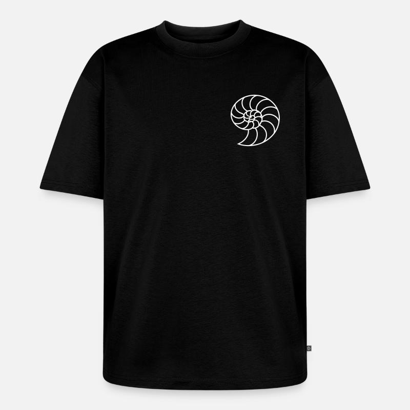 Weiße Nautilus-Spirale - Unisex Premium Oversized Bio T-Shirt - Schwarz