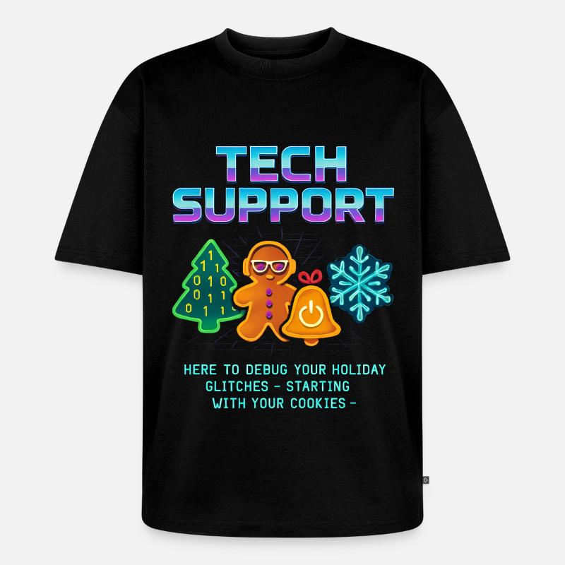 Lustiger Technischer Support Debug Weihnachten - Unisex Premium Oversized Bio T-Shirt - Schwarz