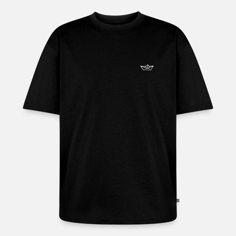 Weißes Boot, Schiffchen, Geschnkidee - Unisex Premium Oversized Bio T-Shirt - Schwarz