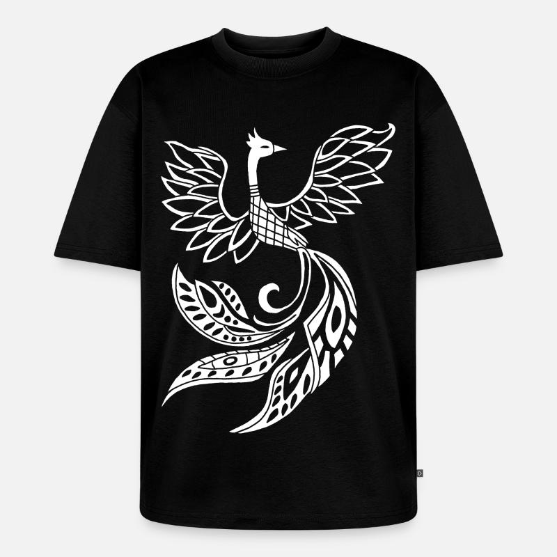 Weißer Phönixvogel - Unisex Premium Oversized Bio T-Shirt - Schwarz