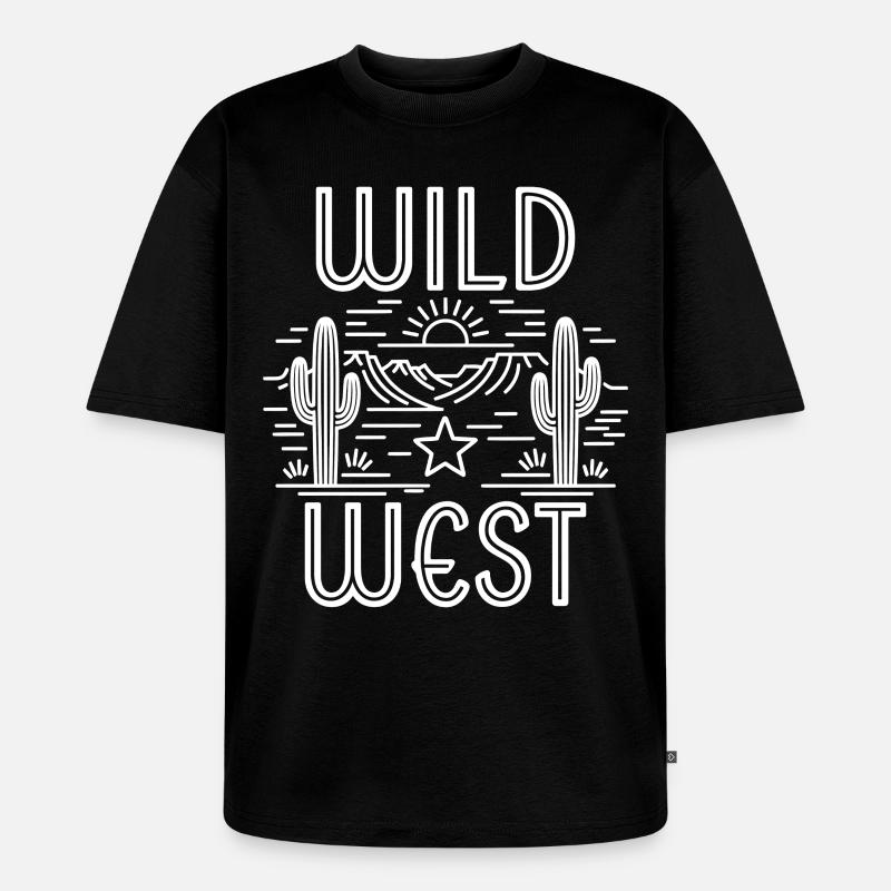 Wilder Westen - Unisex Premium Oversized Bio T-Shirt - Schwarz