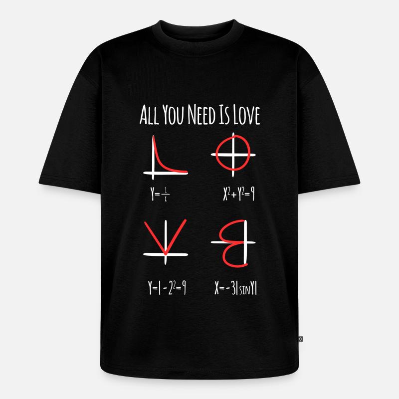 Mathe Nerd Lehrer - Unisex Premium Oversized Bio T-Shirt - Schwarz